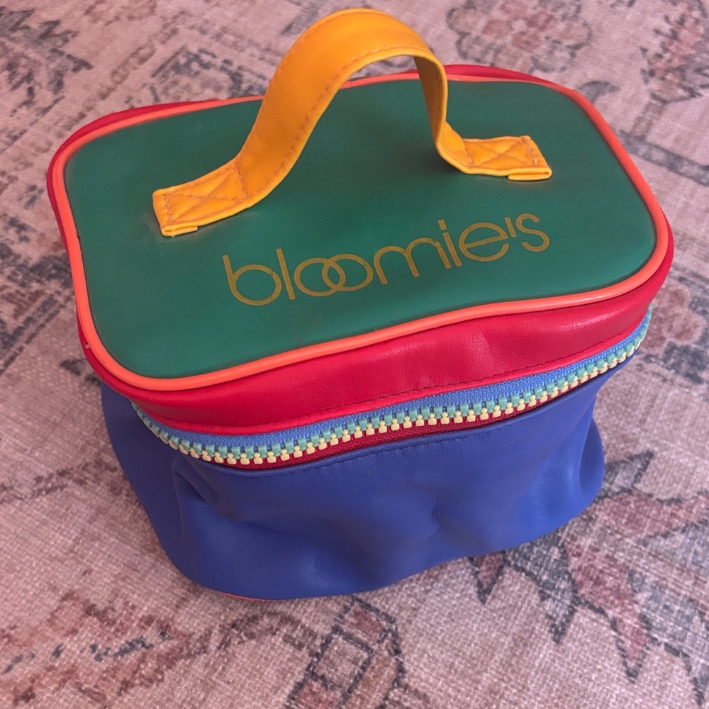 Vintage Bloomingdale's Multicolor Cosmetic Bag 1990s